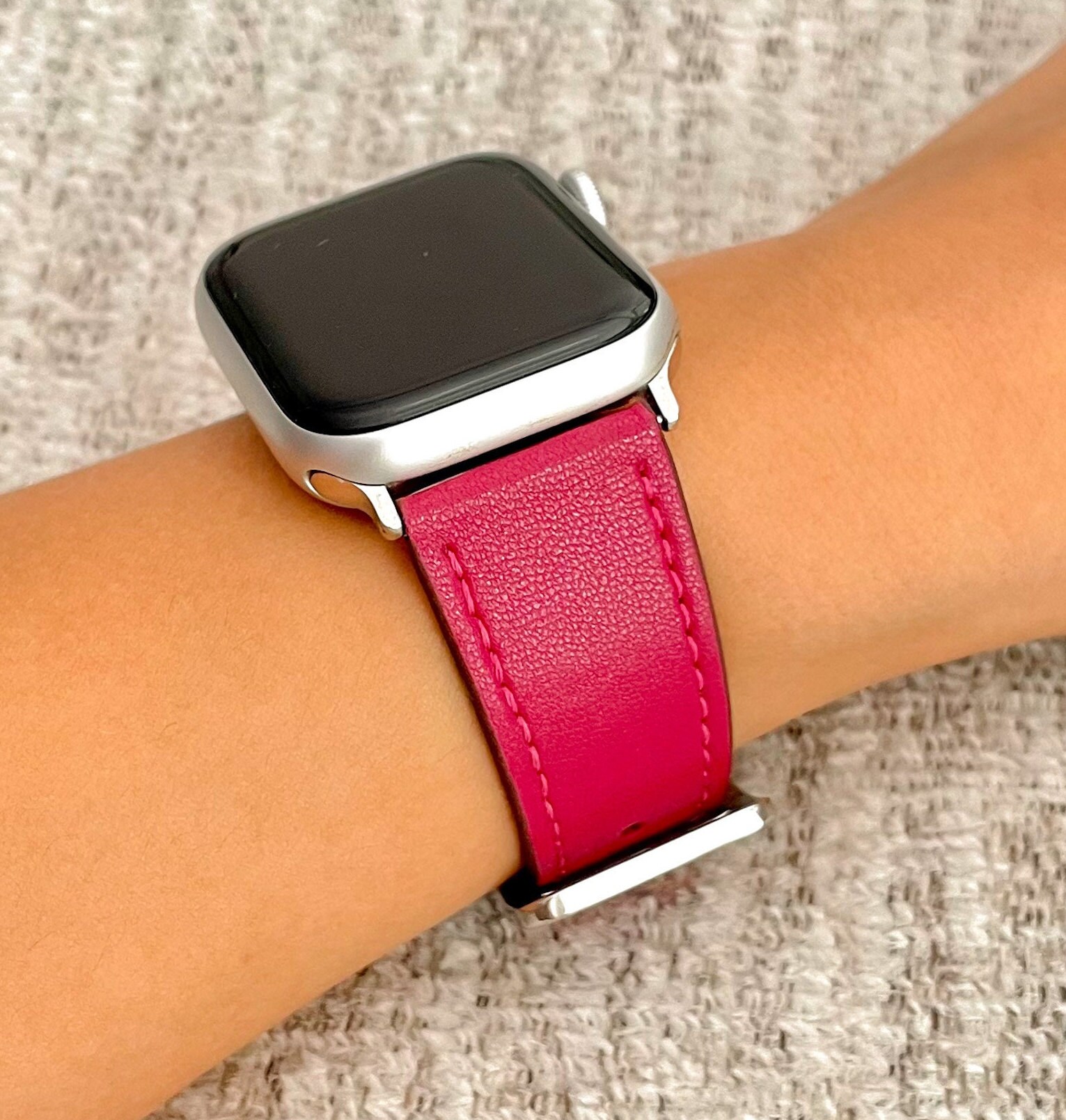 Koi Fish Pink Bronze Pendants Apple Watch Strap Band for Series 123456 SE ,  38mm or 42mm , Panerai, Seiko , Rolex