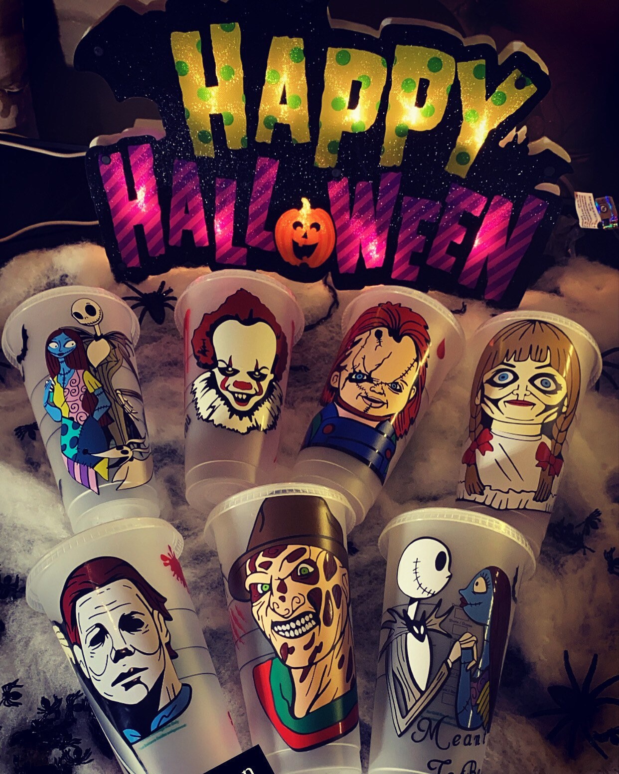 Horror Halloween Cups Etsy