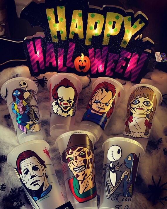 Horror Halloween Cups Etsy