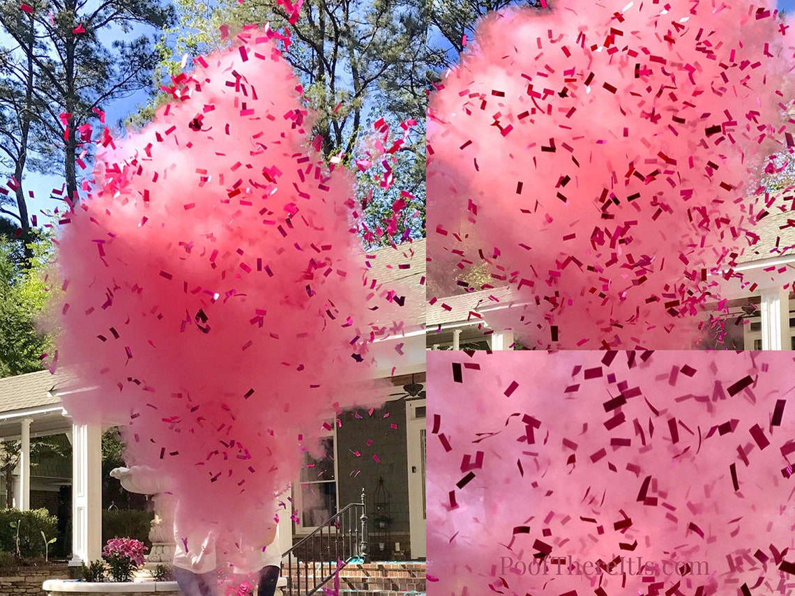 Baby Gender Reveal Confetti Smoke Cannons Holi Powder Popper Etsy