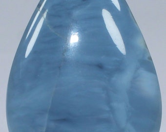 Owyhee Blue Opal Pear Cabochon: Handmade Gemstone Pendant (24x37x5 mm)