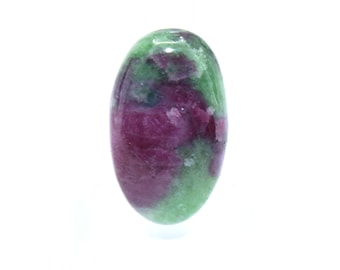 Natural Ruby Zoisite Oval Cabochon Gemstone: 30.95 Carats