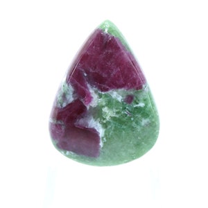Natural Ruby Zoisite Polished Pear Cabochon Gemstone, Ruby Zoisite Loose Cabochon Gemstone {50.40 Cts, 24X32X6 MM}