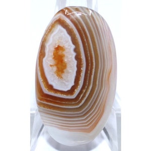 26.10 Cts Beautiful Botswana Banded Agate Oval Cabochon  Gemstone, Orange Botswana Agate Cabochon, Apricot Banded Agate Cabochon 18x34x4 mm