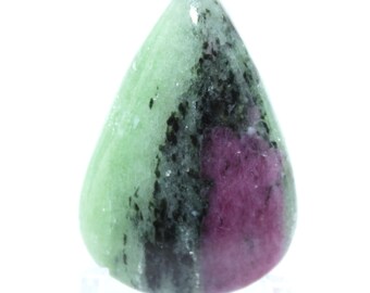Ruby Zoisite Pear Cabochon: 55.25 Carats, Tanzania Gemstone (23X36X6 MM)
