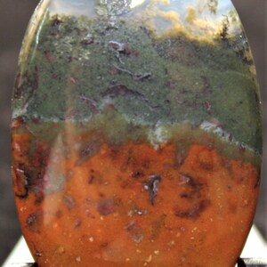33.95 Cts. Beautiful Moss Agate Oval Cabochon Loose Gemstone Moss Agate Indonesia Pendant Making Gemstone 22x35x5