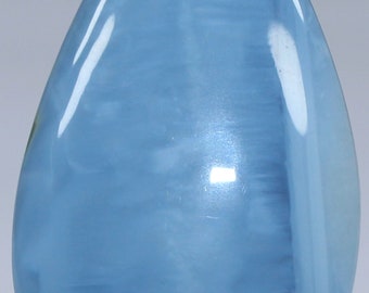 Handmade Owyhee Blue Opal Pear Cabochon: Pendant Gemstone (23x40x4mm)