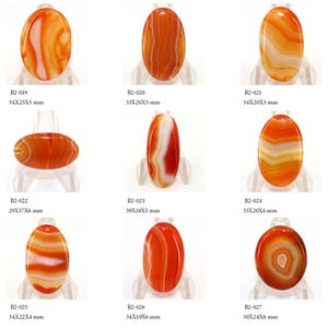 Botswana Banded Agate Gemstone Cabochon, Carnelian Gemstone, Beautiful Orange Botswana High Quality Loose Gemstone Polished Cabochons
