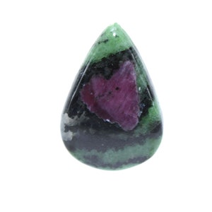 Natural Ruby Zoisite Pear Cabochon Gemstone, Pretty Ruby Zoisite Loose Cabochon Gemstone {29.45 Cts, 20X28X6 MM}