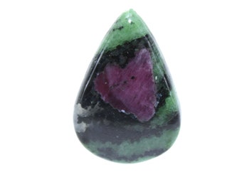 Pear Ruby Zoisite Cabochon Gemstone (29.45 Cts, 20X28X6 MM)
