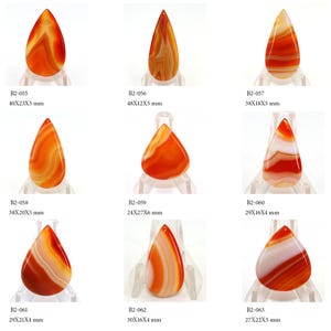 Botswana Banded Agate Gemstone Cabochon, Carnelian Gemstone, Beautiful Orange Botswana Natural Loose Gemstone Polished Cabochons