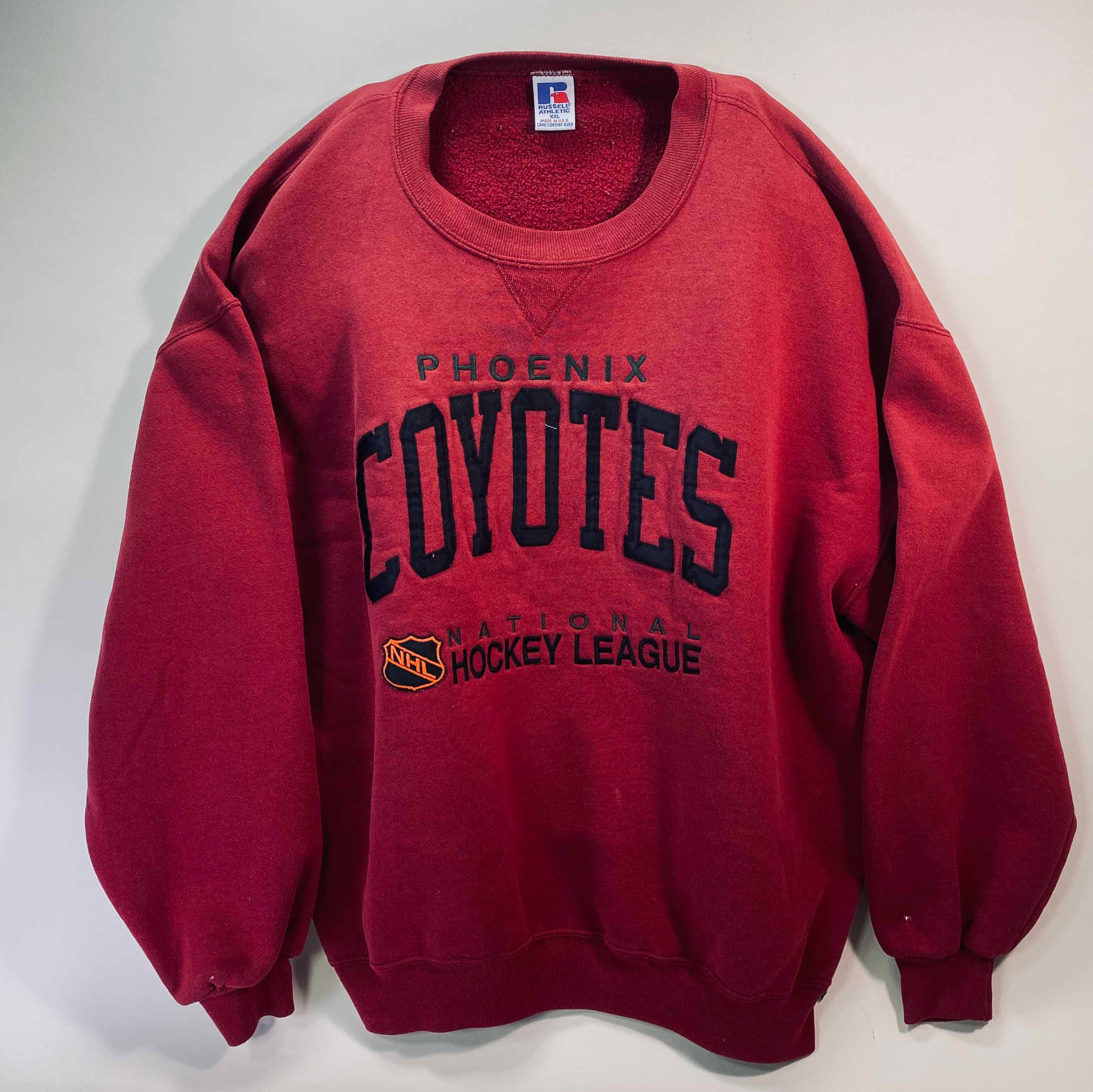 Phoenix Coyotes 90's Kachina Retro NHL Crewneck Sweatshirt White / L