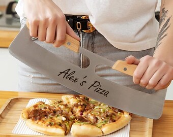 Personalized PIZZA AXE CUTTER Wheel Rocker Peel Custom Engraved Cooking Kitchen Home Gifts for Him Dad Men Boyfriend Gift for Women Mom Her
