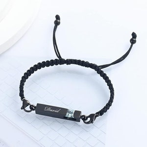 Personalized URN BRACELET Cremation Jewelry for Men Women Human Ashes Keepsake Dog Cat Hair Pet Memorial Sympathy Waterproof Custom Engraved