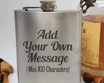 Personalized GROOMSMEN FLASK for Men Best Man Groom Birthday Gift for Him Dad Men Wedding 8oz Custom Boyfriend Girlfriend Husband Mothers