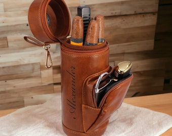 Estuche humidor para puros personalizado, accesorios para puros, regalo para padrinos de boda, papá, hombres, esposos, golf, cumpleaños, novios, grabado personalizado.
