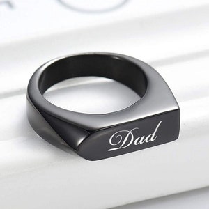 Personalized CREMATION URN RING Ashes Jewelry Rings Keepsake Custom Engraved Pet Memorial Human Urns Women Adults Gold Black Silver