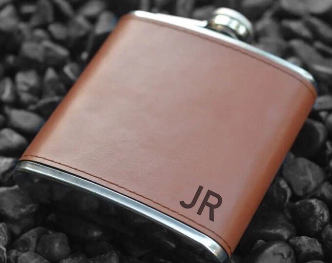 Personalized FLASK for Men FUNNEL Set Custom Engraved Groomsmen Fathers Day Gifts for Dad Him Boyfriend Groomsman Bachelor Father Birthday