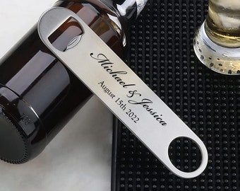 Personalized BOTTLE OPENER Wedding Favors Groomsmen Gift for Him Dad Men Gift for Gift for Her Mom Birthday Boyfriend Custom Engraved