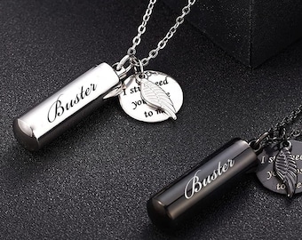 Personalized CREMATION URN NECKLACE Ashes Jewelry Ash Necklaces Pendant Keepsake Gifts Pet Dog Cat Memorial