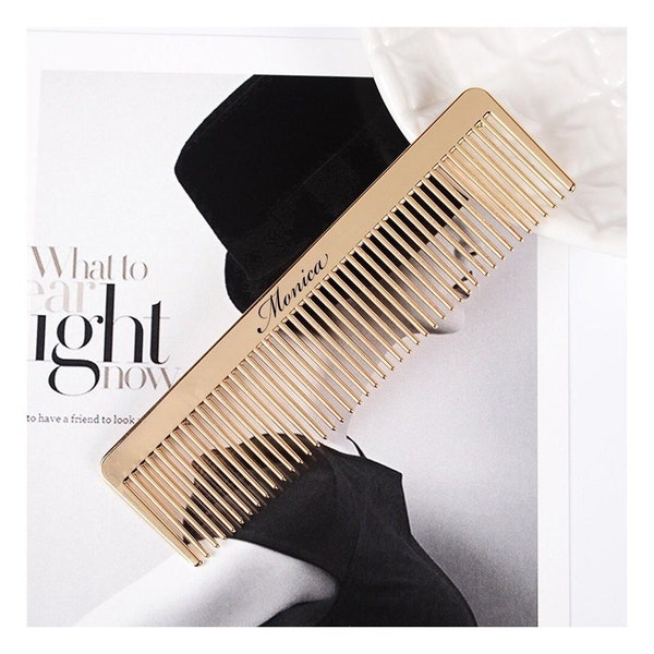 Personalized COMB Custom Engraved Combs Rose Gold Pink Hair Gifts for Her Women Girlfriend Mom Salon Stylist Bridal Bridesmaid Wedding Gift