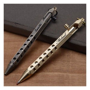 Personalized BOLT ACTION PEN Custom Pens Engraved Groomsmen Gifts for Him Dad Boyfriend Husband Men Son Her Mom Birthday Teacher Graduation