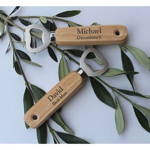 Personalisierter FLASCHENÖFFNER Holz Wein Top Cutter Hochzeit Barkeeper Groomsmen Geschenk für Ihn Papa Männer Sommelier Geburtstag Opa Individuell graviert