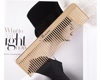 Personalized COMB Custom Engraved Combs Rose Gold Pink Hair Gifts for Her Women Girlfriend Mom Salon Stylist Bridal Bridesmaid Wedding Gift