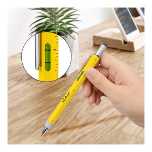 STYLO MULTIOUTIL personnalisé Stylos personnalisés Règle gravée Garçons d'honneur Cadeau fête des pères pour papa Lui Grand-père Cadeau pour homme Unique professeur Voiture