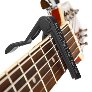 Personalized GUITAR CAPO Custom Engraved Capos Guitarist Gift Music Teacher Fathers Day Gifts for Dad Men Him Boyfriend Gift Musician Music