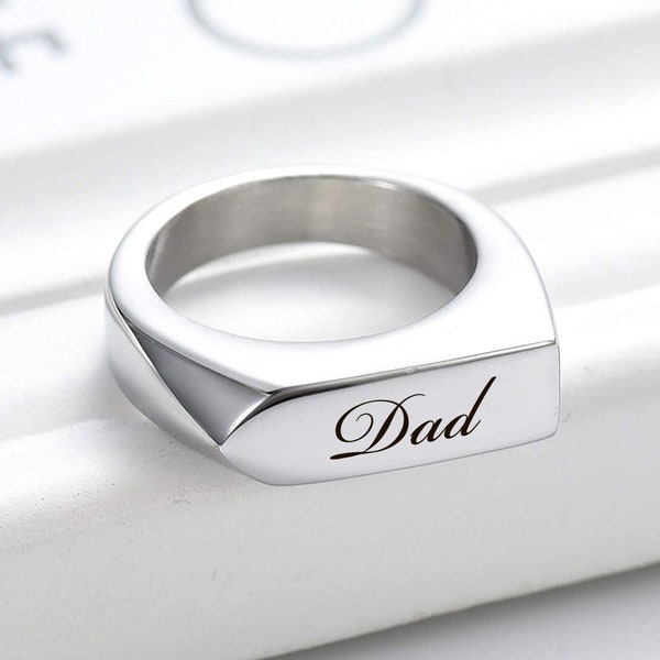 Personalized CREMATION URN RING Ashes Jewelry Rings Keepsake Custom Engraved Pet Memorial Human Urns Women Adults Gold Black Silver