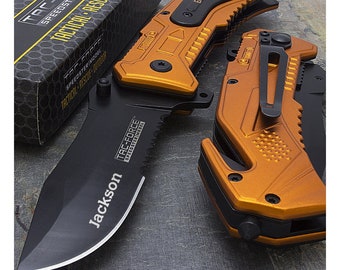 Personalized EMT EMS Pocket Knife with Clip Knives Seatbelt Cutter Glass Window Breaker Multitool Gift for Him Dad Men Hunting Custom
