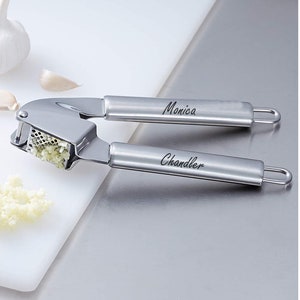 Personalized GARLIC PRESS Utensil Tool Peeler Grater Gift for Her Women Mom Kitchen Dining Cooking Cook Home Gift Custom Engraved Engraved