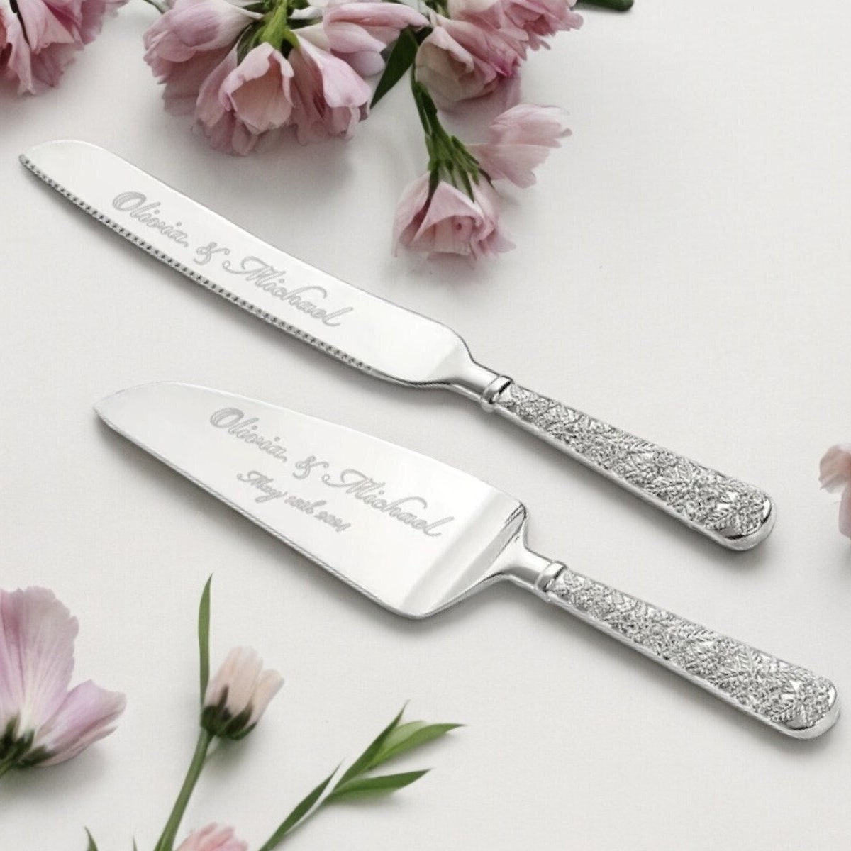 Cake Knives: Personalized Wedding CAKE CUTTING SET Gold Silver Custom Engraved Minimalist Vintage Rustic Simple Modern Cutter Knife Serving Server Knive - Etsy