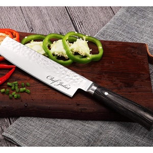 Personalized NAKIRI KNIFE Chef Knive Knives Cooking Kitchen Home Groomsmen Gift for Her Mom Women Him Mom Birthday Boyfriend Custom Engraved
