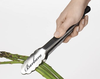 Personalisierte KOCHZANGE 9 Zoll Utensil Hochzeit Geburtstag Groomsmen Geschenke für Papa Him Männer BBQ Barbeque Küche Kochen Chef eingraviert