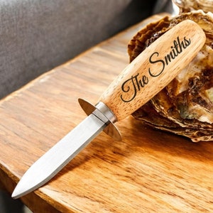 Personalized OYSTER SHUCKER Knife Clam Oyster Home Cooking Kitchen Housewarming Gift for Her Him Dad Mom Birthday Bridal Custom Engraved