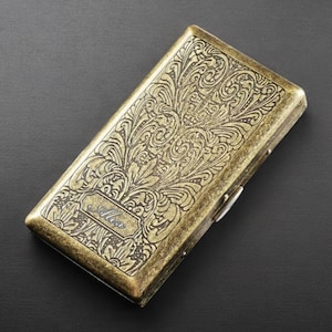 Personalized 100s CIGARETTE CASE Cases King Holder Groomsmen Gift for Him Dad Men Retirement Birthday Boyfriend Grandpa Custom Engraved