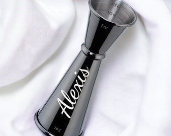 Gepersonaliseerde COCKTAIL JIGGER Maatbeker Cocktail Mixer Thuis Bar Barman Cadeau voor hem Haar moeder Vader mannen vrouwen verjaardag Vaderdag aangepast