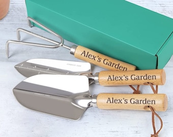 Personalized GARDENING GIFT SET Garden Tools Custom Engraved Retirement Birthday Gifts for Him Men Dad Boyfriend Her Mom Women Housewarming