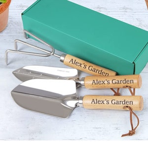 Personalized GARDENING GIFT SET Garden Tools Custom Engraved Retirement Birthday Gifts for Him Men Dad Boyfriend Her Mom Women Housewarming