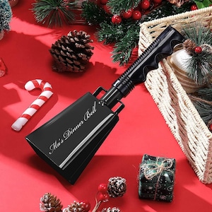 Custom Personalized COWBELL Cow Bell Team School Spirit Dinner Bell Call Hand Bell Birthday Gift for Him Her Men Women Kids Sports Christmas