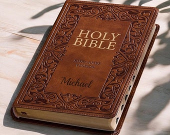 Personalized Leather KJV BIBLE Christian Graduation Birthday Gift for Him Dad Men Her Mom Women Wedding Pastor Fathers Day Custom Engraved