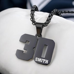 Personalized NUMBER NECKLACE for Boys Girls Team Gift Numbers Football Baseball Softball Basketball Hockey Soccer Lacrosse Custom Engraved