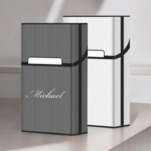 Personalized 100s CIGARETTE CASE Cases Groomsmen Gift for Him Dad Men Groomsmen Holder Fits 20 Cigarettes Birthday Boyfriend Custom Engraved