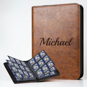 Personalisierte TRADING CARD BINDER Album Halter Veranstalter Sport Fußball Baseball Basketball Vatertagsgeschenk für Papa Him Männer Sohn Opa