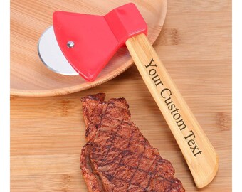 Personalized PIZZA CUTTER Wheel Cutting Axe Kitchen Cooking Groomsmen Birthday Gift for Him Dad Men Gift for Her Women Mom Custom Engraved