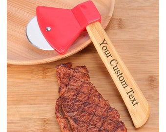 Personalized PIZZA CUTTER Wheel Cutting Axe Kitchen Cooking Groomsmen Birthday Gift for Him Dad Men Gift for Her Women Mom Custom Engraved