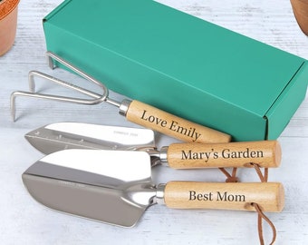 Personalized GARDENING TOOLS SET Custom Engraved Garden Tool Home Gifts for Him Dad Men Boyfriend Gift for Her Mom Women Retirement 3 Tools