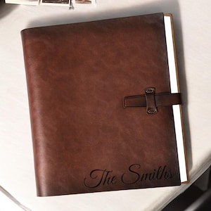 ÁLBUM DE FOTOS DE CUERO personalizado Álbum de recortes de fotos de boda Compromiso Parejas Padrinos de boda Regalo para ella Mamá Mujeres Cumpleaños Grabado personalizado